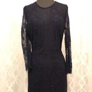 Backless sheer lacy blue dress by CQ